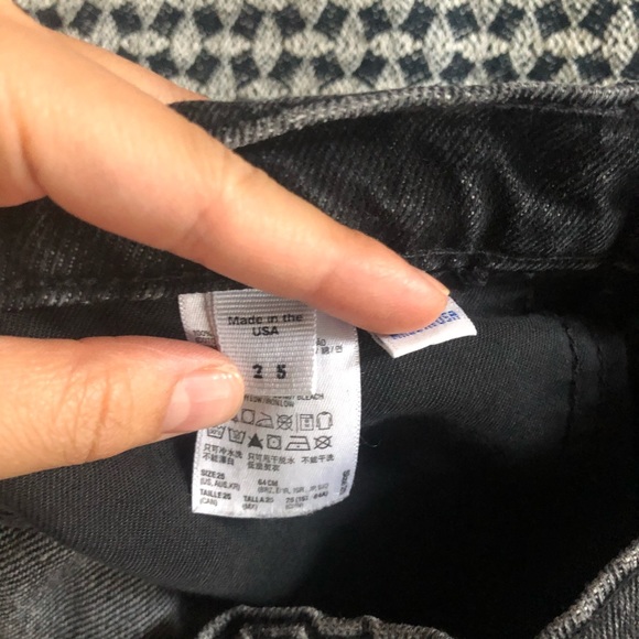 American Apparel High Waisted Black Denim Shorts - Picture 3 of 3